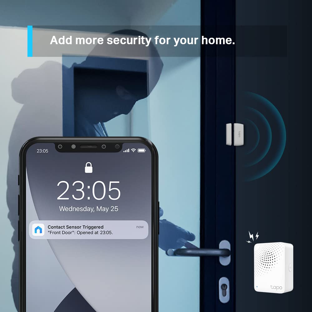 TP-Link Tapo Door Sensor Mini, REQUIRES Tapo Hub, Long Battery Life w/ Sub-1G Low-Power Wireless protocol, Contact Sensor, 15mm Wide Gap Allowed, Real-Time Notification, Smart Action (Tapo T110)