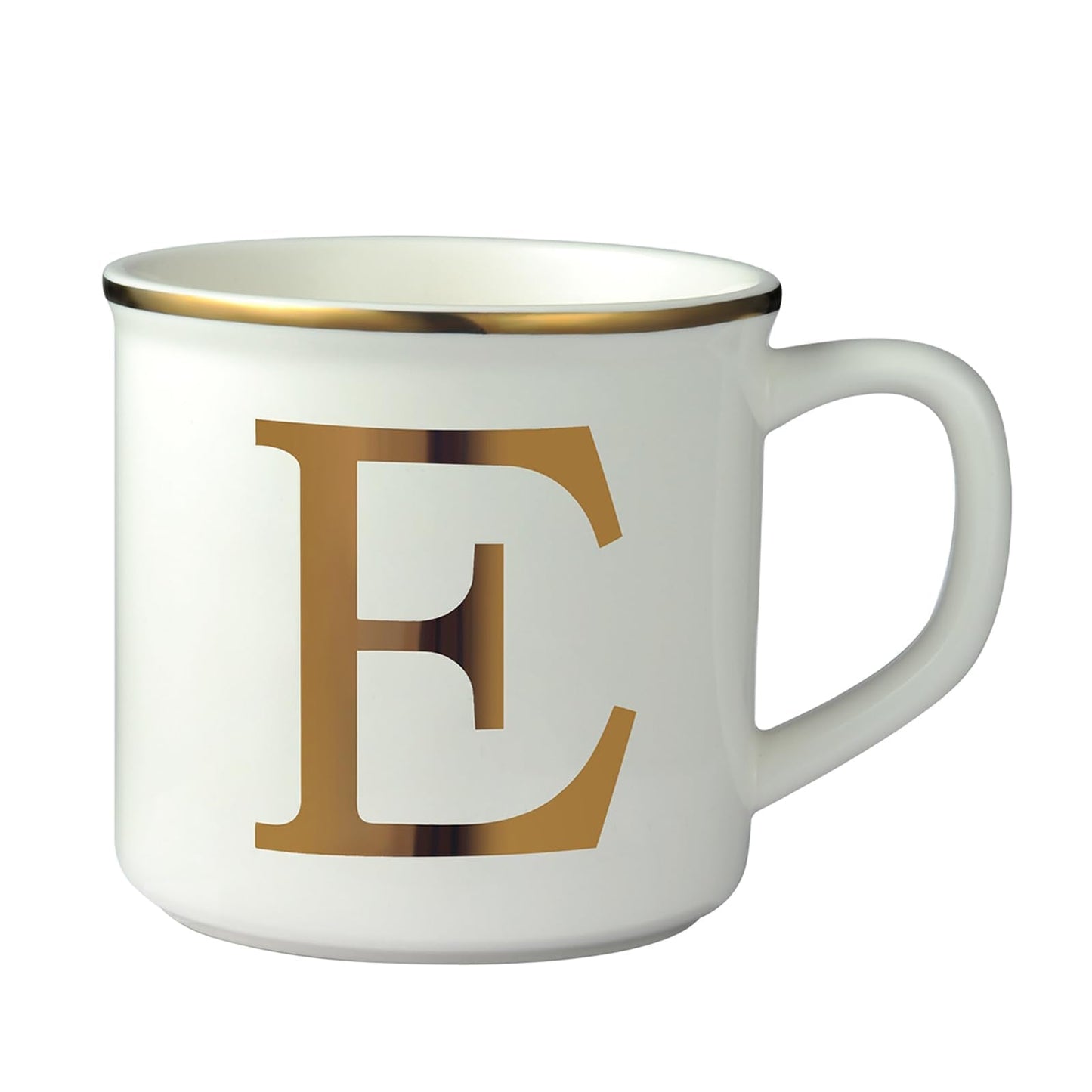 Miicol Ceramic Coffee Mug 16 oz, Monogram Coffee Cup, Golden Initial Tea Mug, Personalized Tea Cup, Unique Gift, Large Mug for Home, Office, Letter E