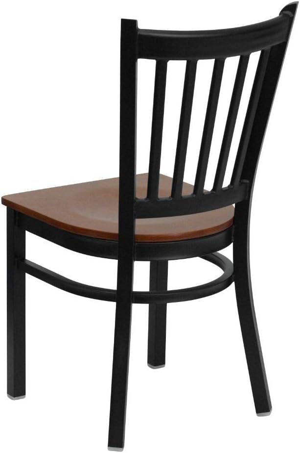Flash Furniture 4 Pack HERCULES Series Black Vertical Back Metal Restaurant