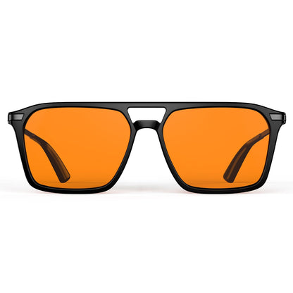 Goiteia 100% Orange Blue Light Blocking Glasses-Amber Tint Gaming Glasses for Better Sleep/Eyes Strain/Light Sensitive-Ultra Light & Spring Hinges for Better Comfort