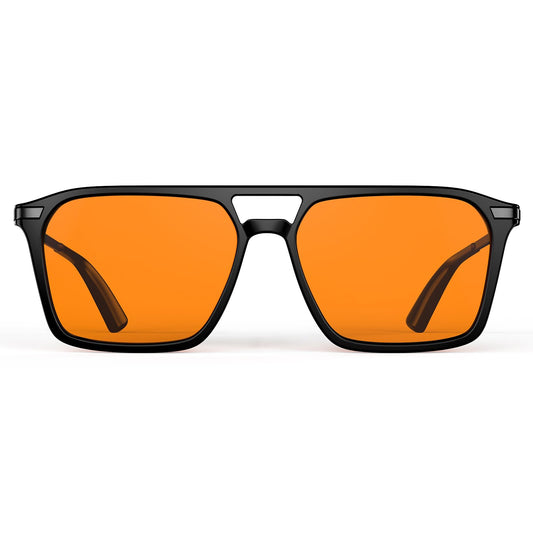 Goiteia 100% Orange Blue Light Blocking Glasses-Amber Tint Gaming Glasses for Better Sleep/Eyes Strain/Light Sensitive-Ultra Light & Spring Hinges for Better Comfort