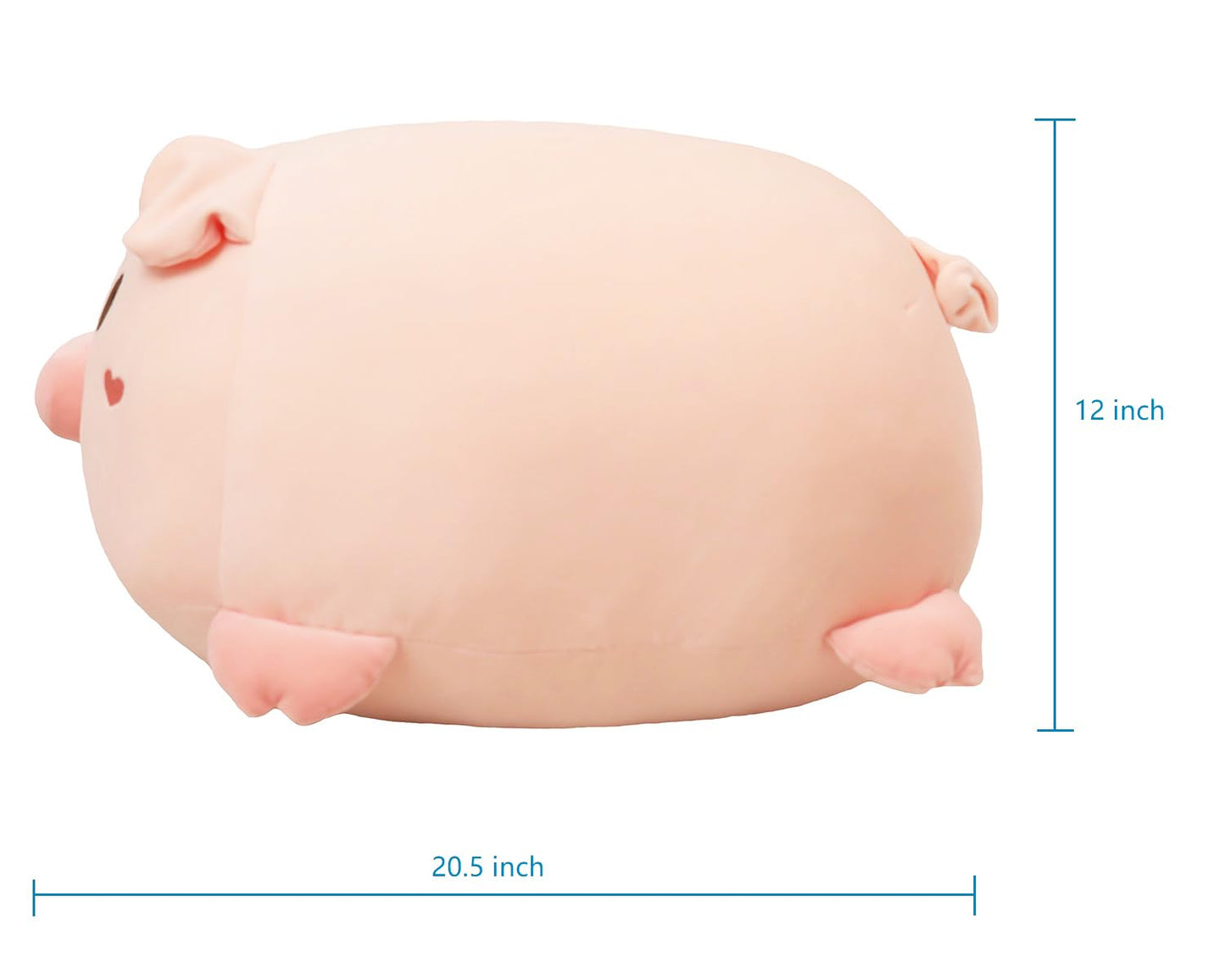 YESGIRL 20.5 inch Super Soft Pig Plush Pillow, Adorable Stuffed Animal Toy, Chubby Kawaii Pig Plushie for Boys Girls, Cute Room Decor Fat Animals Pillow, Kids Gifts for Birthday,Valentine,Christmas