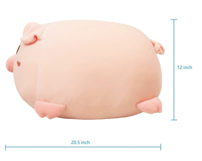 YESGIRL 20.5 inch Super Soft Pig Plush Pillow, Adorable Stuffed Animal Toy, Chubby Kawaii Pig Plushie for Boys Girls, Cute Room Decor Fat Animals Pillow, Kids Gifts for Birthday,Valentine,Christmas