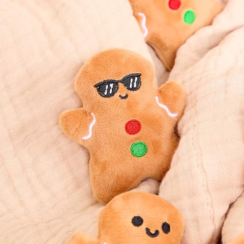 WHAT DO YOU MEME? Emotional Support Gingerbreads by Relatable, Cuddly Plush Toys and Stuffed Animals, Includes 5 Plushies with Basket, Cute Christmas Decor or Funny White Elephant Gift Idea