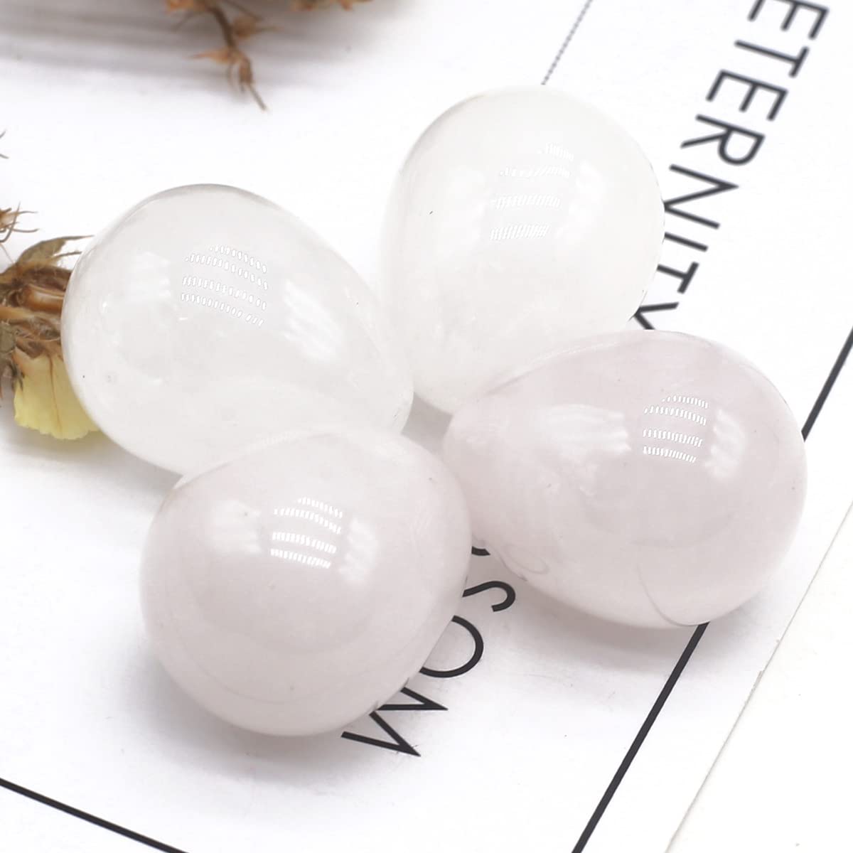 QSLLER 10PCS Egg Statue Natural Stone Decoracion Rose Quartz Amethyst Gemstones Mineral Yoga Healing Crystals Stone Ornament Room Decor
