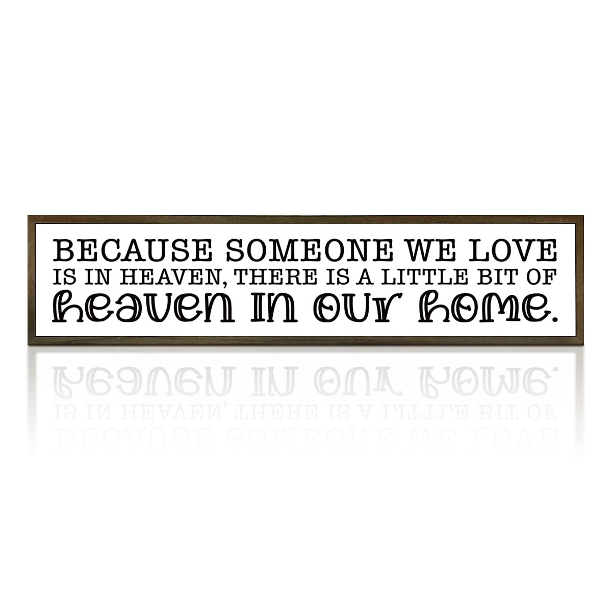 Farmhouse Style Sign, Bereavement Sign, Sympathy Gift, Because Someone We Love Is In Heaven, Memorial Sympathy Gift, Home Wall Decor Wood Framed, Wood Plaque Signs, 38 * 8.5 In A64