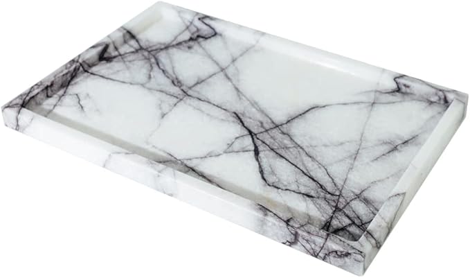Real Luxurious Vanity Tray Natural Genuine Marble Storage Tray