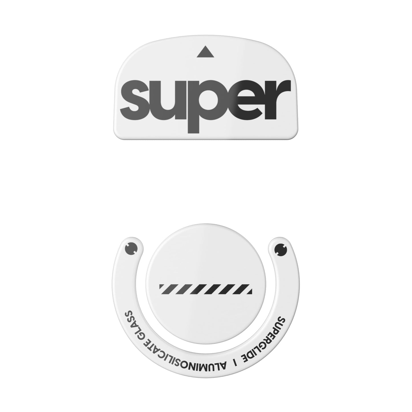 Superglide Glass Mouse Skates - Consistent Controllable Glide, Polished Round Edge, Super Balanced Gaming Mouse Feet with Durable Sole for Logitech G Pro X Superlight1 (Type-C, White)