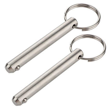 2 Pcs Large Quick Release Pins, Diameter 3/8"(9.5mm), Usable Length 2.4"(61mm), Overall Length 3"(76mm), Full 316 Stainless Steel, Bimini Top Pin, Marine Hardware