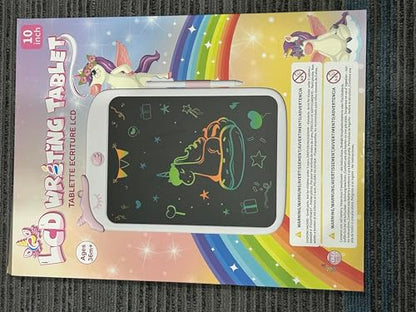 LCD Writing Tablet,10 inch Doodle Board Drawing Pad Tablet with Lock Function, Erasable, Portable, Educational Learning Unicorn Toy Gifts for 3 4 5 6 7 8 9 Years Old Girls Toddlers (Pink)