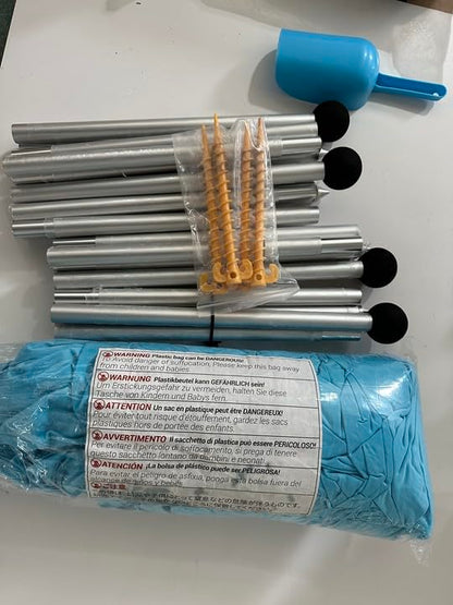 Sportneer Beach Tent, 10x10FT Beach Canopy Sun Shelter UPF50+ with Sandbags, Sand Shovels, Ground Pegs & Stability Poles, Outdoor Beach Shade Canopy for Beach Camping Fishing