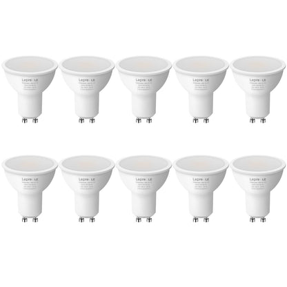 Lepro GU10 LED Bulbs, Warm White 2700K, 4W 345lm, 50W Halogen Spotlight Bulb Equivalent, Energy Saving GU10 LED Light Bulbs, 100° Wide Beam, Non-dimmable, Pack of 10