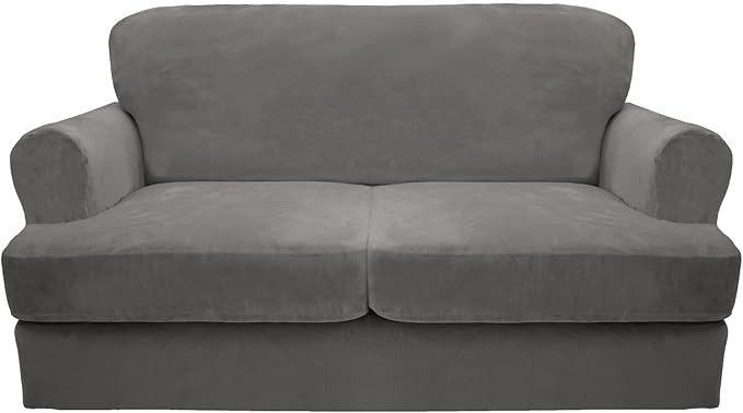 CUCRAF T Cushion Sofa Cover 3 Piece Loveseat Slipcovers, Soft Thick Velvet