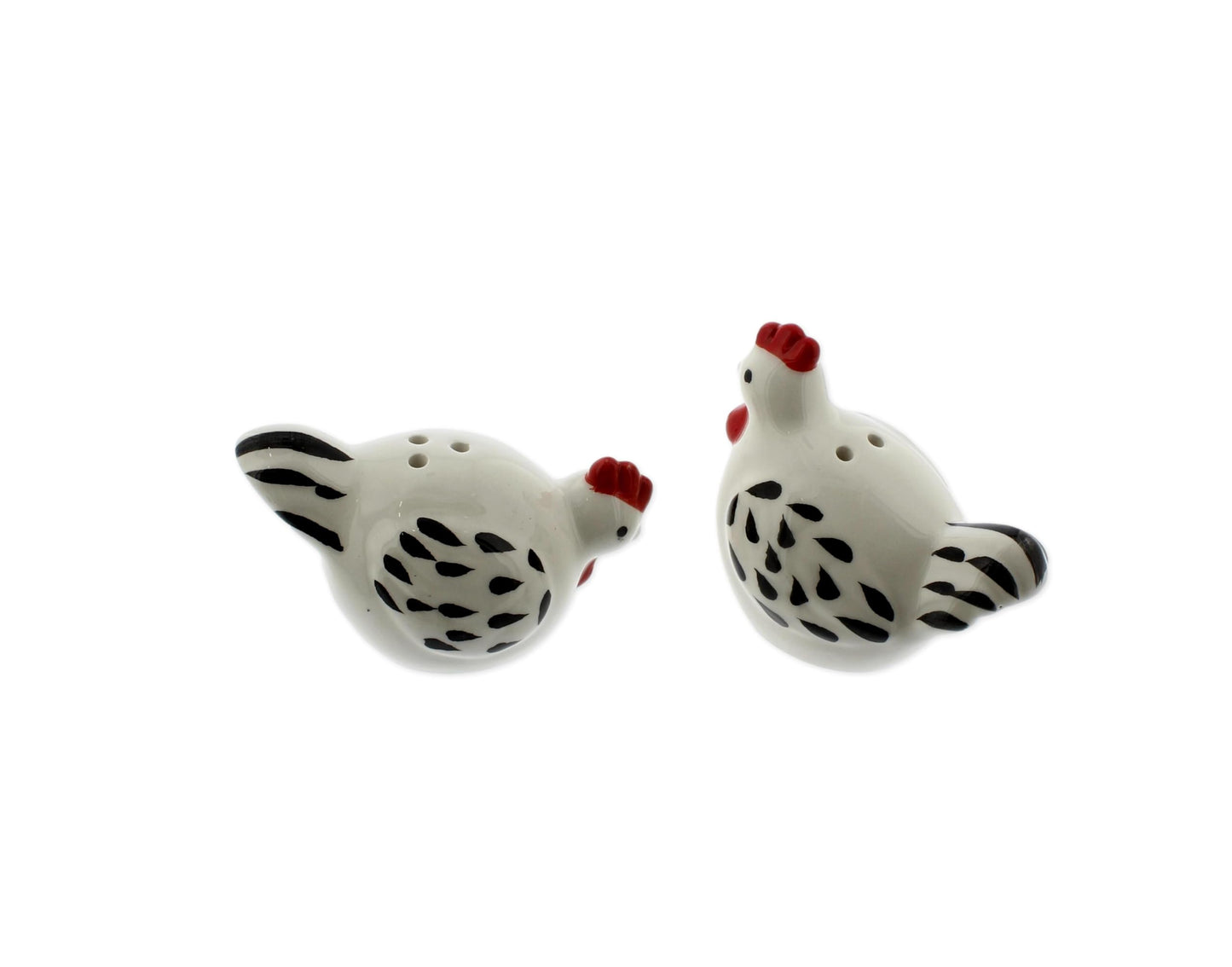 Cute Ceramic Farmhouse Salt & Pepper Shaker Set- Farm Chickens (Chickens)