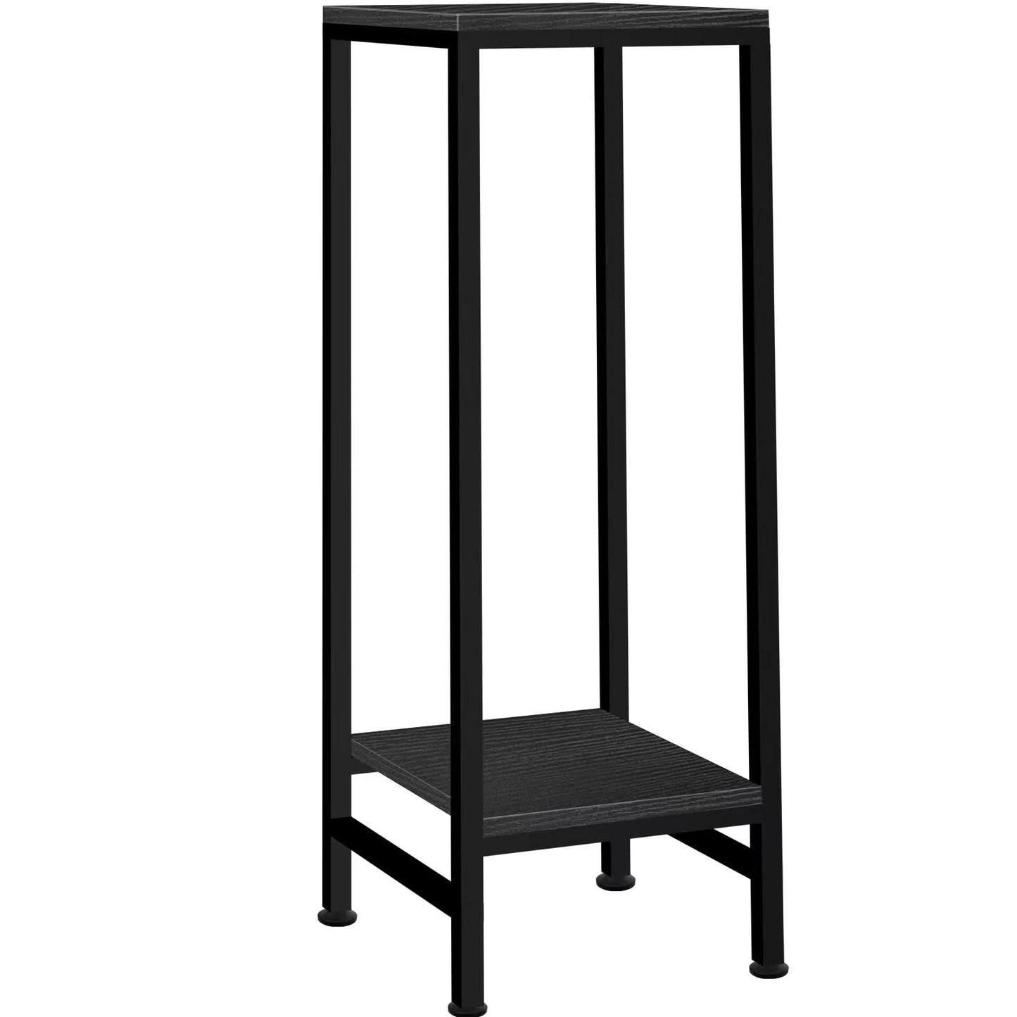 Plant Stand Indoor, Tall Plant stands for Indoor Outdoor Plants, 2 Tier Heavy Duty Plant Shelf 31" Metal Pedestal Stand Modern Corner Flower Stand for Patio, Living Room, Balcony(Black)