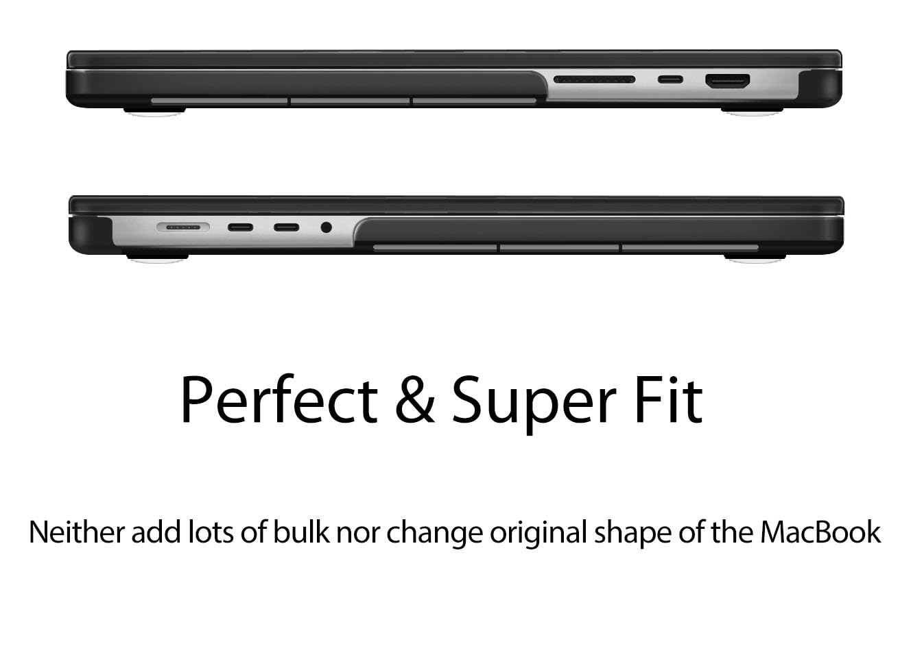 UESWILL Case Compatible with MacBook Pro 14 inch M4 M3 M2 M1 Pro Max Chip & Touch ID, 2024 2023 2022 2021 Release, Smooth Matte Hard Shell Cover + Microfiber Cloth, Black