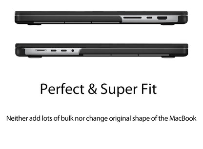 UESWILL Case Compatible with MacBook Pro 14 inch M4 M3 M2 M1 Pro Max Chip & Touch ID, 2024 2023 2022 2021 Release, Smooth Matte Hard Shell Cover + Microfiber Cloth, Black