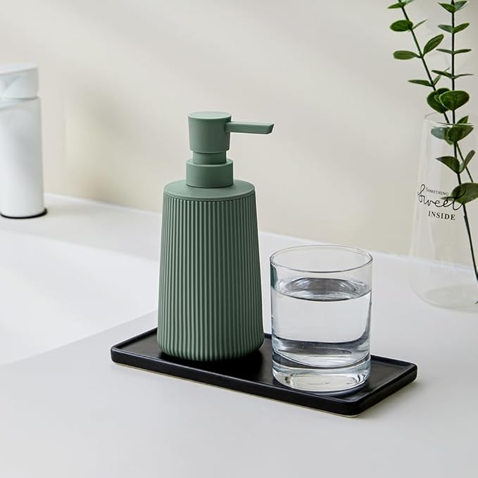 Small Soap Dispenser for Bathroom and Kitchen, Modern Farmhouse Striped Style
