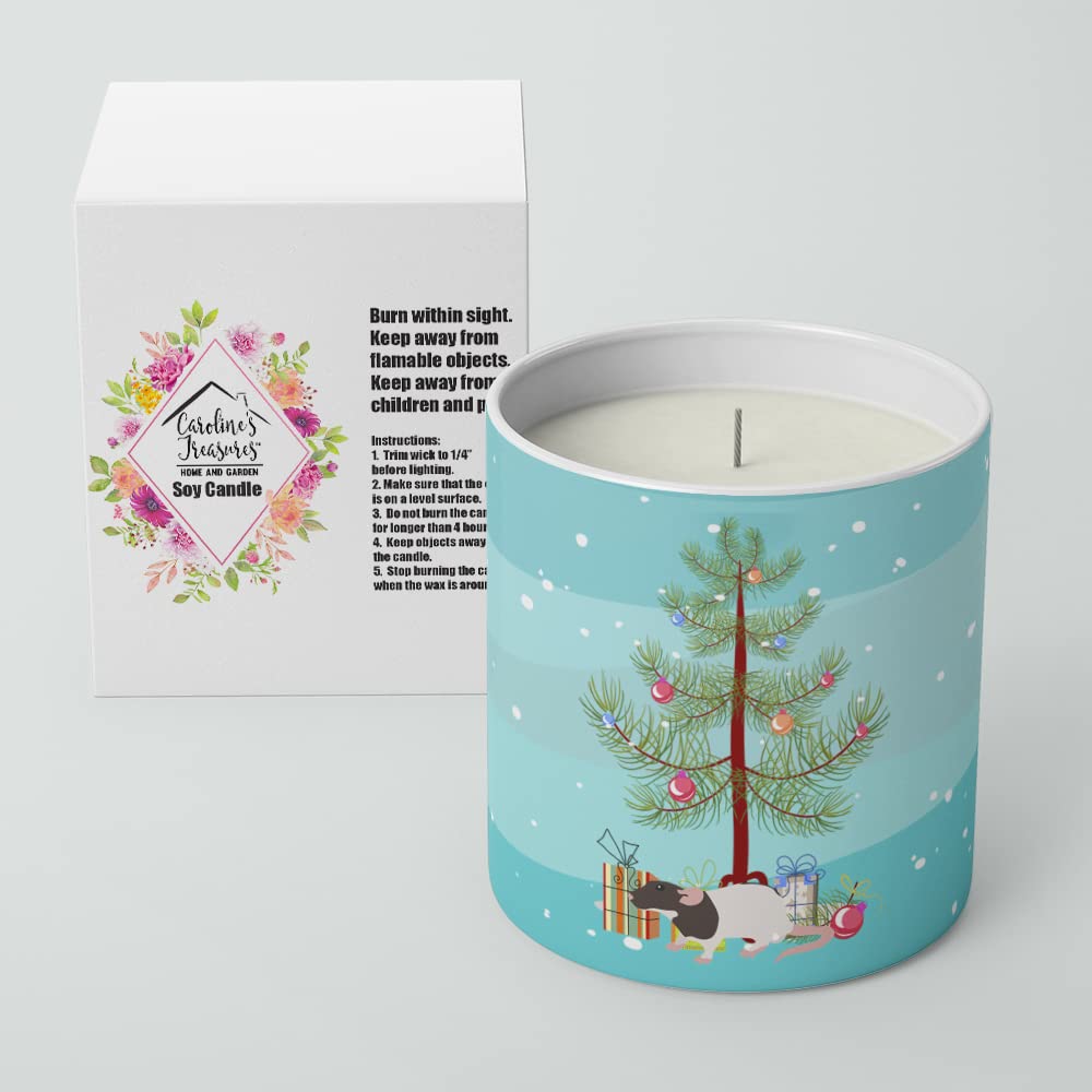 Caroline's Treasures CK4471CDL Dumbo Rat Merry Christmas 10 oz Decorative Soy Candle Nature Soy Wax Essential Oil Home Decor Ideal for Bedroom Kitchen Bath Office Gift, 10 oz