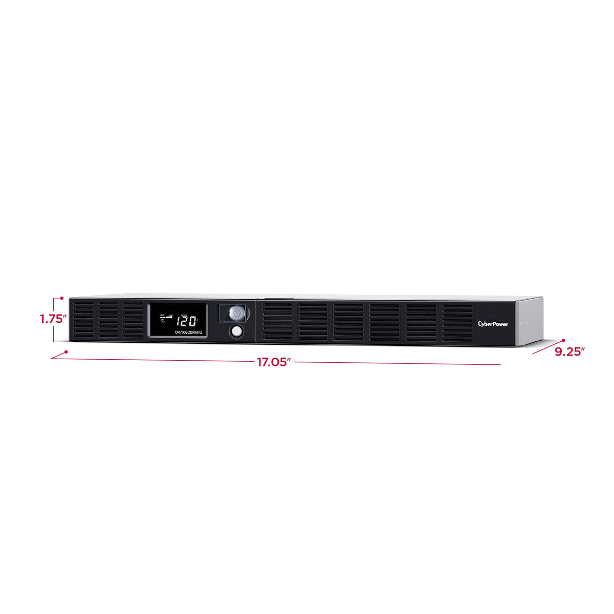 CyberPower OR700LCDRM1U Smart App LCD UPS Battery Backup and Surge Protector, 700VA/400W, 6 Outlets, AVR, 1U Rackmount, UL Certified