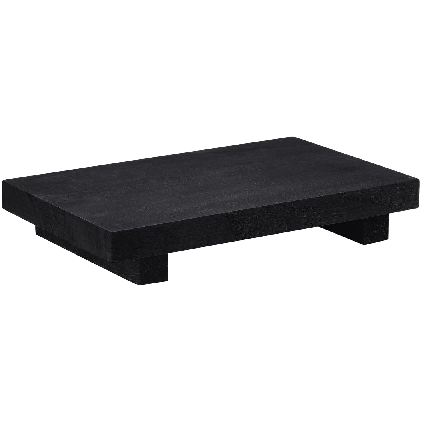 Nuogo Wood Riser Tray Soap, Stand Soap Tray for Kitchen Sink, Wood Pedestal for Kitchen Counter Sink Stand Decorative Rustic Bathroom Dishes Plant Bottles Candles Display(9 x 6 Inch,Black)