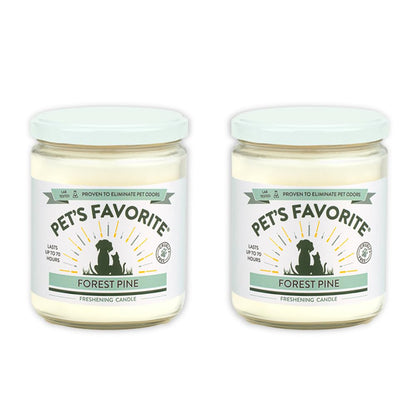 Pet's Favorite Scented Candles with a Cotton Wick, Clean Burning Pet Candles with a Natural Fiber Wick and 70 Hour Burn Time, Forest Pine Pack of 2