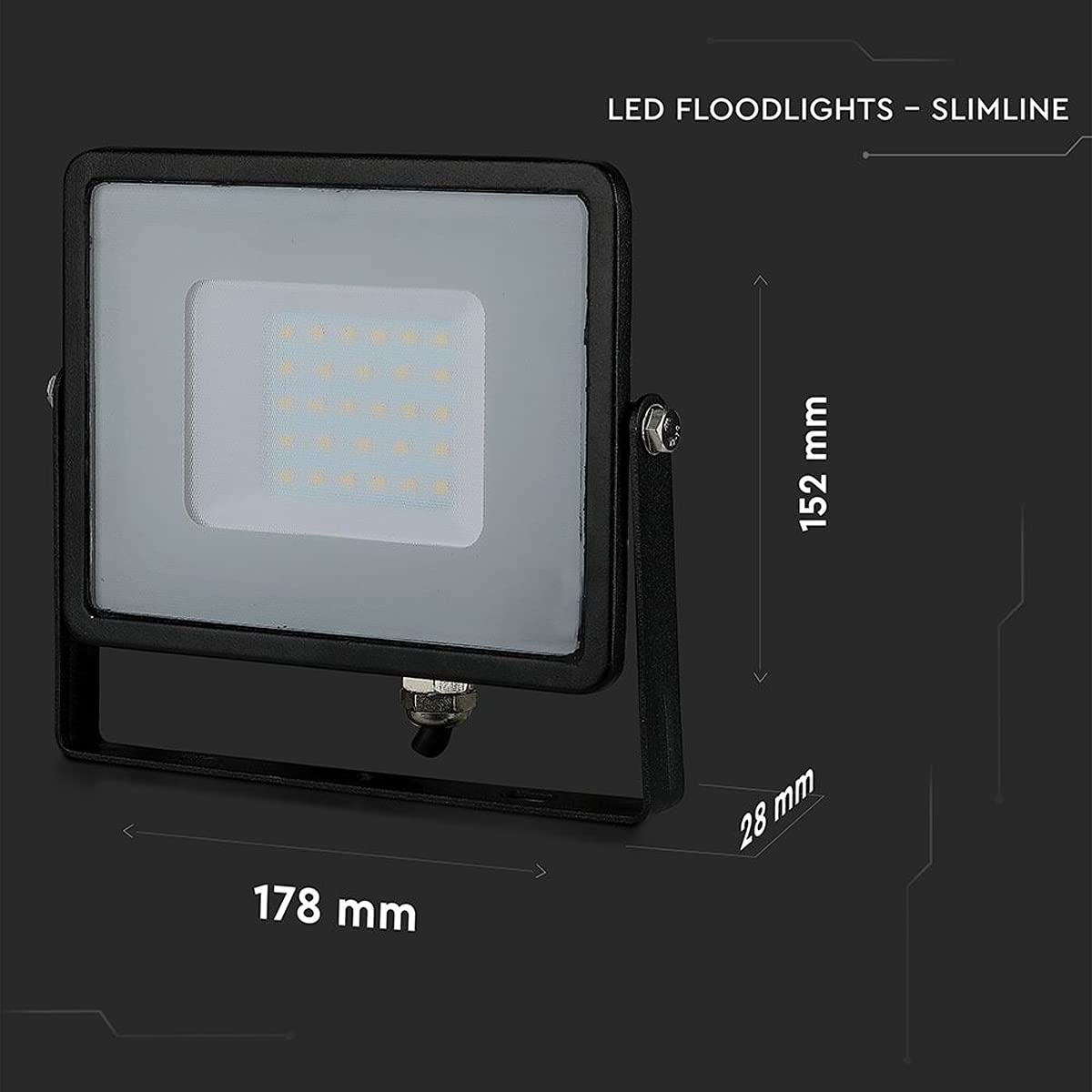 V-TAC LED Floodlight Outdoor 30W Flood Lights Outdoor | 2400 Lumens LED Work Light | Waterproof IP65 | White 6400K LED Flood Lights Outdoor for Garden Patio Driveway and more