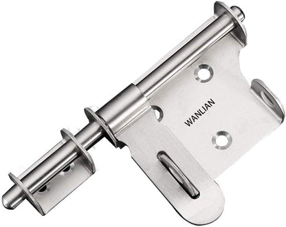 Sliding Bolt Gate Latch,Stainless Steel Latch Bolt Door Latch Lock, Bolt with Padlock Hole, Hasp Safety Clasp Hasp Barrel Bolt Sliding Latches,Stainless Steel Brushed Finish