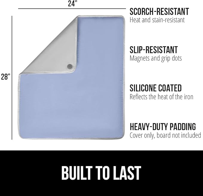 GORILLA GRIP Ironing Mat, Portable Iron Pad, Magnetic Cover