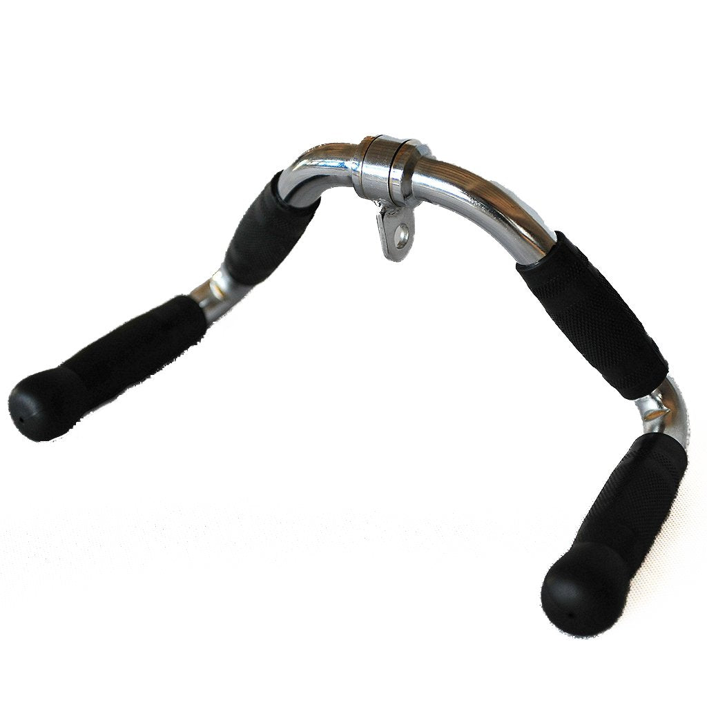yuhqc Lat Cable Machine Attachment Curl Pulldown Barbell Revolving Bar, Multi-Exerciser Cable Attachment, Solid Steel Tricep Press Down Bar with Rubber Handgrips & Revolving Hanger(M)