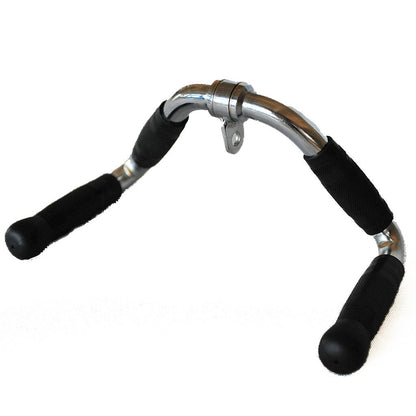 yuhqc Lat Cable Machine Attachment Curl Pulldown Barbell Revolving Bar, Multi-Exerciser Cable Attachment, Solid Steel Tricep Press Down Bar with Rubber Handgrips & Revolving Hanger(M)