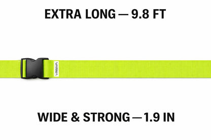 2-Pack Adjustable Luggage Straps with Buckles – Heavy Duty 1 Inch Suitcase Straps for Travel, 9.8ft Durable Packing Straps for Checked Bags