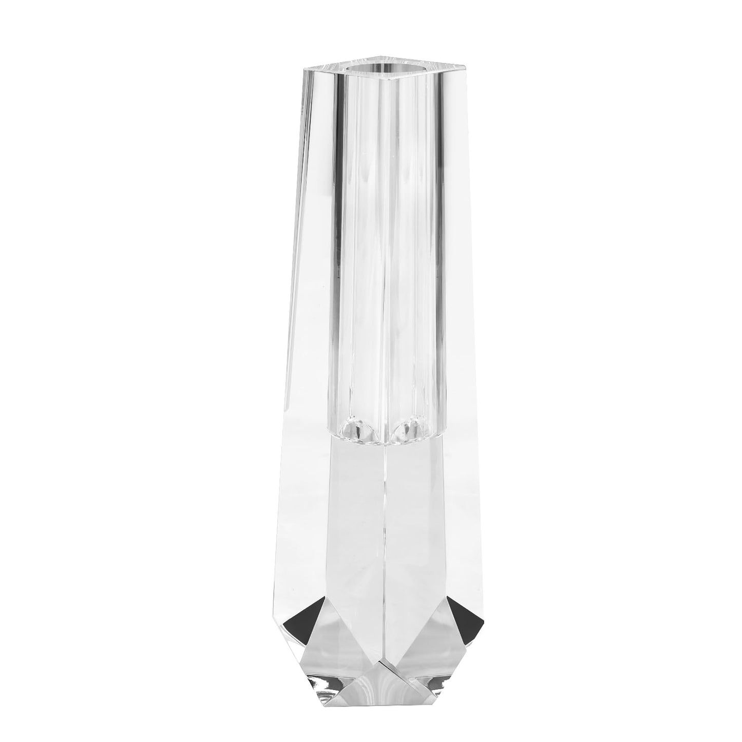 Kitcom Crystal Bud Vase 8.3IN, Elegant Floral Display Tabletop for Home & Weddings, Comes with Gift Box