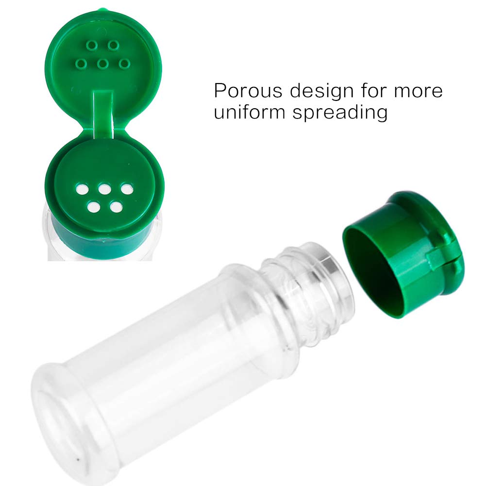 FEOOWV 100 Pcs Empty Plastic Spice Bottles Set for Storing Barbecue Seasoning Salt Pepper and More 75 ml/2.5 oz (Green)