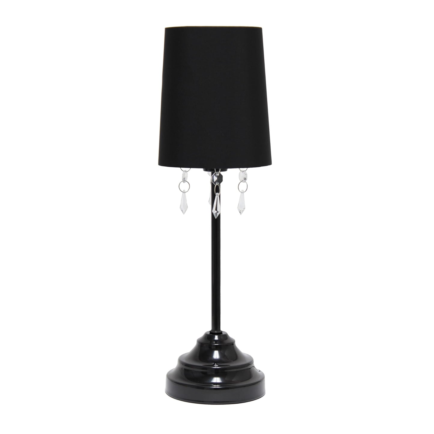 Simple Designs 17.25" Chic and Stylish Crystal Adorned Table Lamp - Black