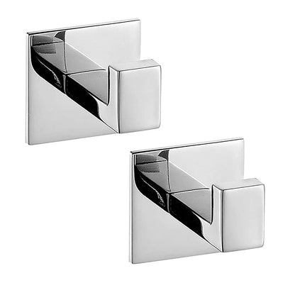 Celbon 2PC SUS304 Stainless Steel Bathroom Self Adhesive Towel Hook Hanger Chrome Finish Coat Hook Robe Hook Hanger Without Drilling Easy Installation … (Self Adhesive, 2PC)