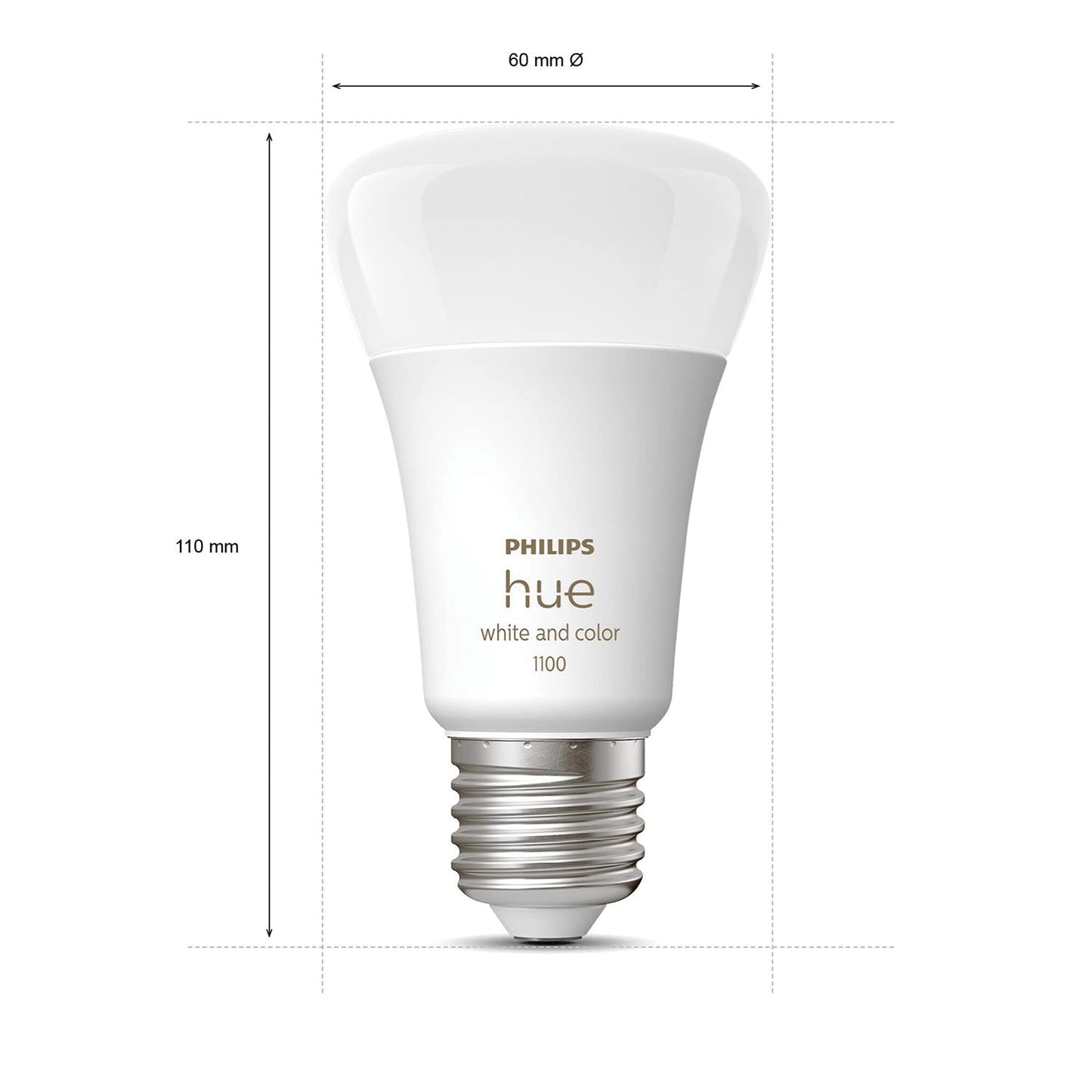 Philips Hue White and Colour Ambiance Smart Light Bulb 2 Pack 75W - 1100 Lumen [E27 Edison Screw] with Bluetooth. Works with Alexa, Google Assistant and Apple Homekit
