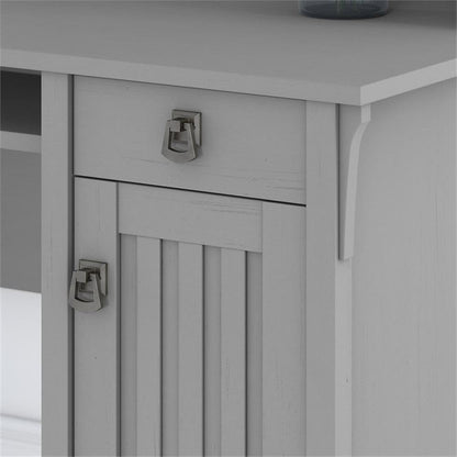 Bush Home Salinas L Shaped Desk with Hutch in Cape Cod Gray | Corner Table with Drawers and Storage for Home Office