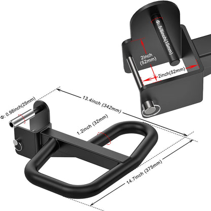 SELEWARE Multi Grip Dip Bar Attachment for 2" x 2" with 1" Hole Power Rack, Wide and Narrow Grip Handles Squat Rack Attachment for Strength Training, 500 lbs Capacity