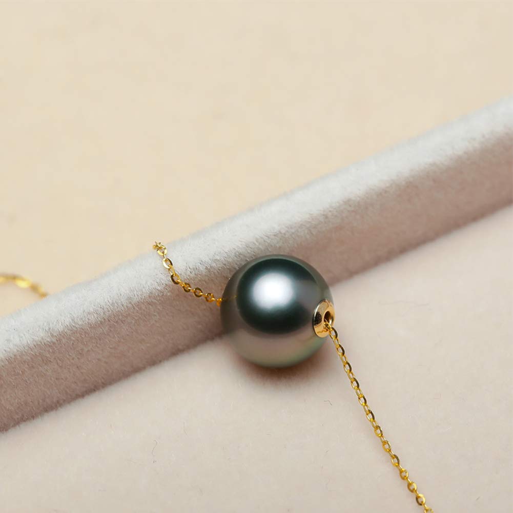 Tahitian Black Pearl Necklace Fine Jewellery Round AAAA+ Pearls 18K Pearl Pendant Necklace Gifts for Women Her- Anniversary Birthday Fine Jewelry -Valentine's Day Mothers Day Gifts