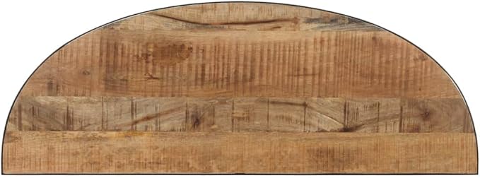 Half-Circle Solid Mango Wood Side Table 43.3"x15.7"x30.3" Natural Finish Narrow