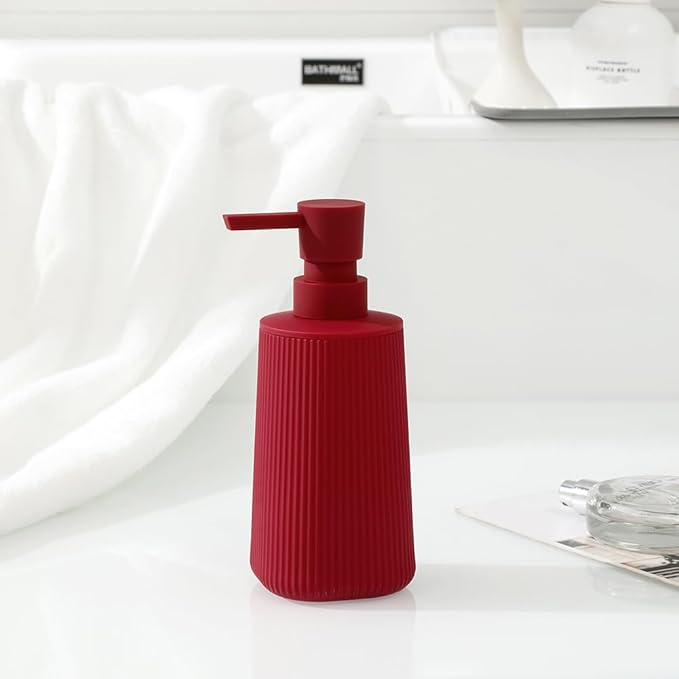 Small Soap Dispenser for Bathroom and Kitchen, Modern Farmhouse Striped Style