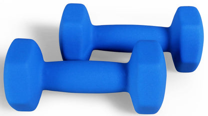 Fitvids Neoprene Dumbbell Hand Weights, Anti-Slip, Anti-roll, Hex Shape Colorful, 4-Pound, Pair