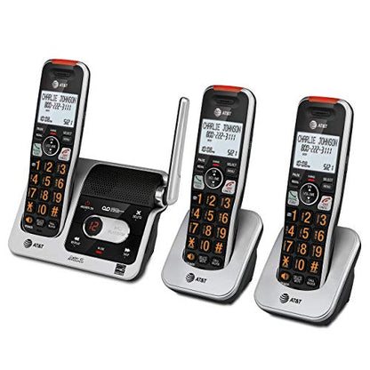 AT&T BL102-2 DECT 6.0 2-Handset Cordless Phone for Home with Answering Machine, Call Blocking, Caller ID Announcer, Audio Assist, Intercom, and Unsurpassed Range, Silver/Black