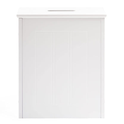 VonHaus Bathroom Storage Box - White Bathroom Unit with Lid - Storage for Cleaning Products, Toilet Roll & More - Slim & Compact Organiser Unit - Shaker Style Tidy Box