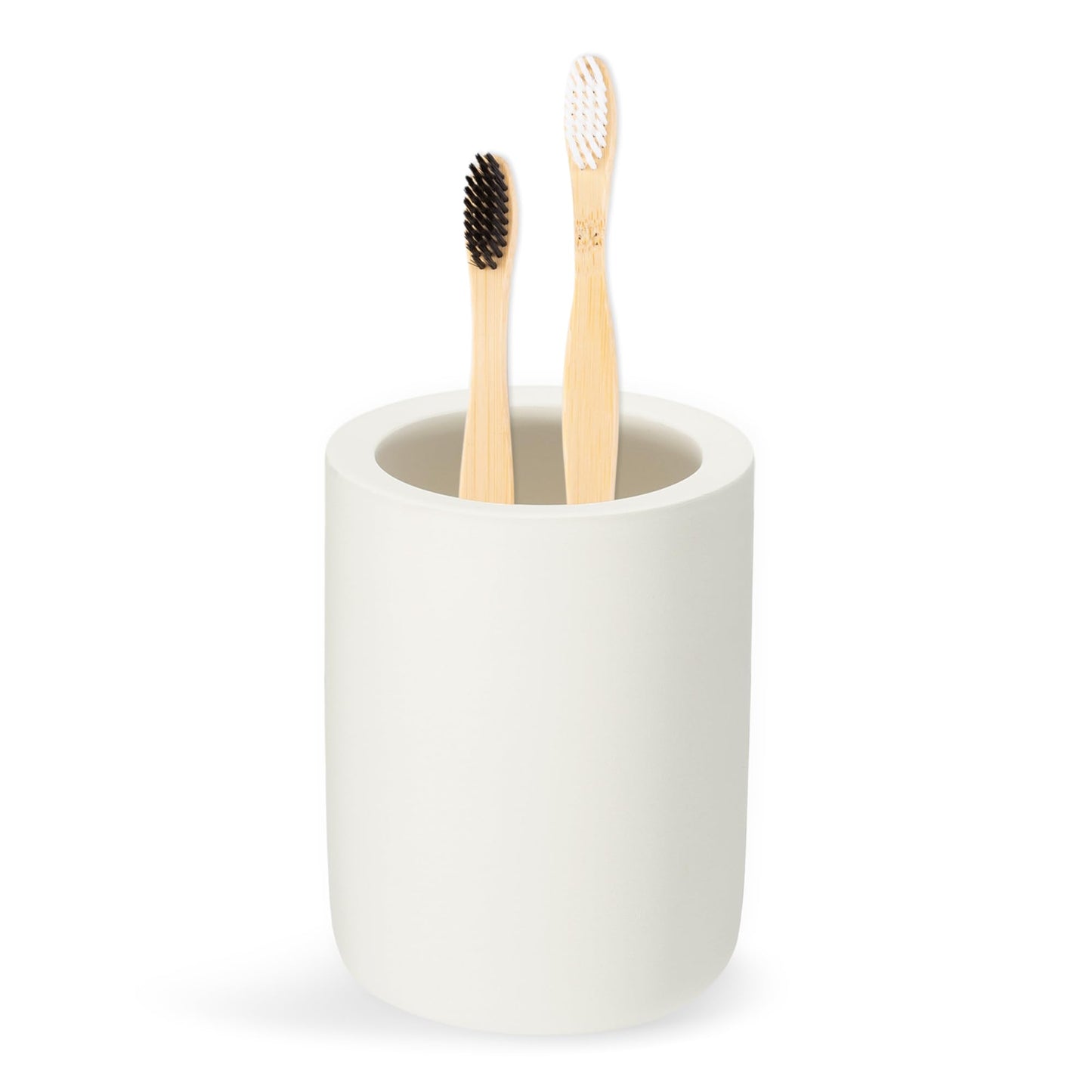 RENEWREVITAL Toothbrush Holder, Diatomite Bathroom Organizer, Toothbrush & Toothpaste Holder Cup, Vanity Storage Solution for Bathrooms, Beige, 1Pc