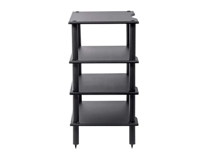 Monolith 4 Tier Shelf Audio Stand - Open Air Storage, Modular Design, Sturdy, Compatible with Bose, Polk, Sony, Yamaha, Pioneer and Others, Black