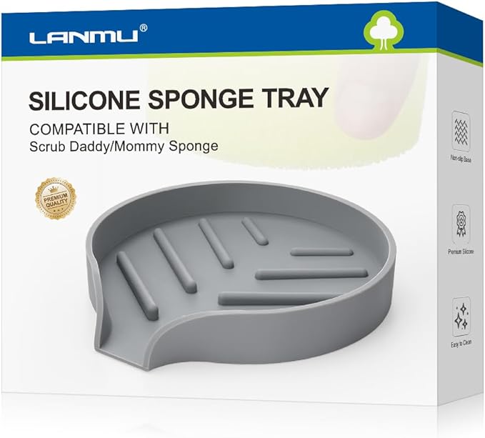LANMU Silicone Smiley Face Sponge Holder