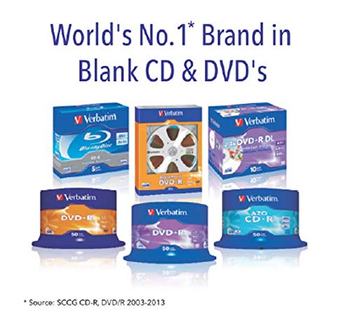 Verbatim DVD-R 16x, DataLife Matt Silver 4.7GB, Pack of 50, Writeable DVD Blanks with Hardcoat Scratch Guard, 16x Burning Speed