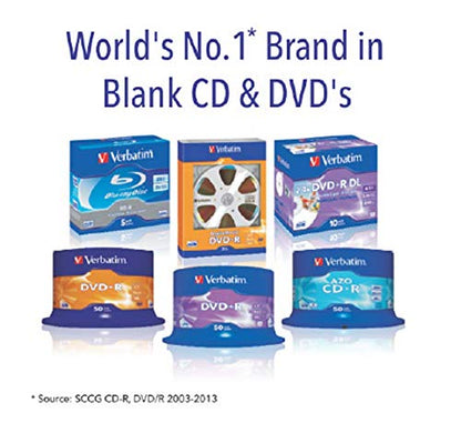 Verbatim DVD-R 16x, DataLife Matt Silver 4.7GB, Pack of 50, Writeable DVD Blanks with Hardcoat Scratch Guard, 16x Burning Speed